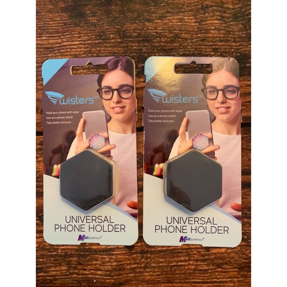 Twisters Universal Phone Holder Adjustable Stand & Grip Black